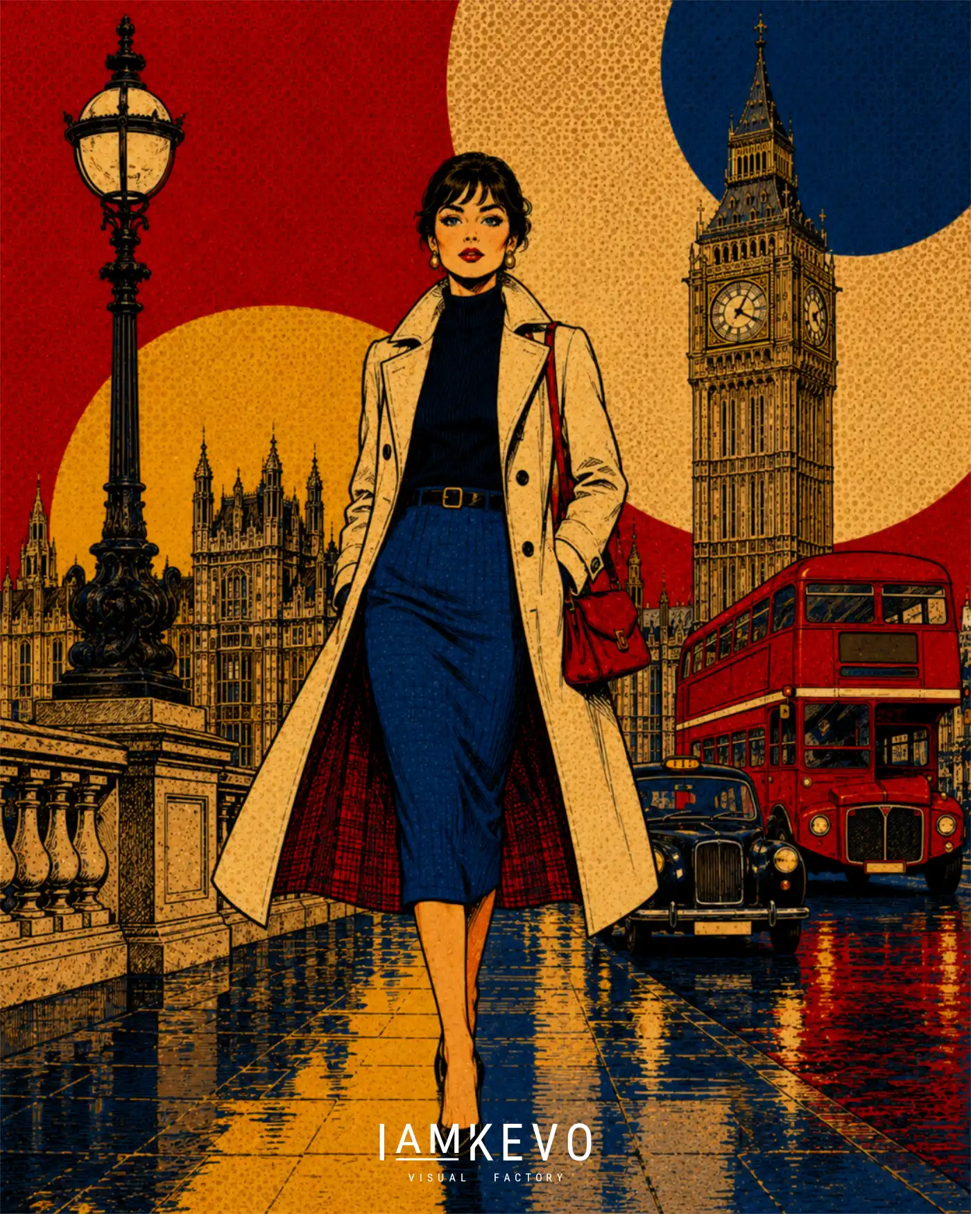 London Vintage Stroll artwork from the DOT ERA Urban Motion series