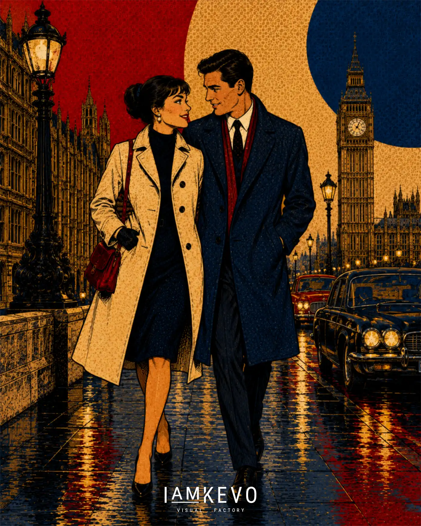 Romantic London Evening artwork from the DOT ERA Urban Motion series