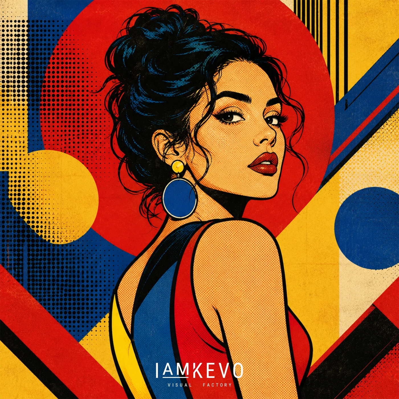 Continental Gaze artwork from the Dot Era collection with retro portrait styling and editorial pop art atmosphere