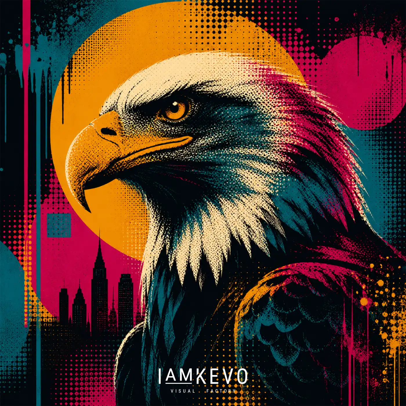 Eagle Signal artwork with a fierce eagle profile from the Dot Era Wild Icons collection
