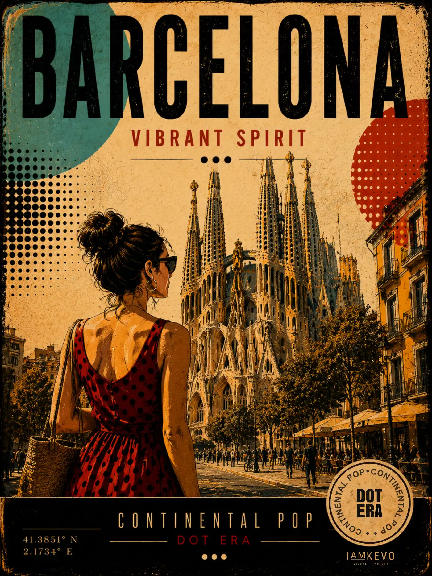 Barcelona Vibrant Spirit artwork from the Dot Era Continental Pop collection