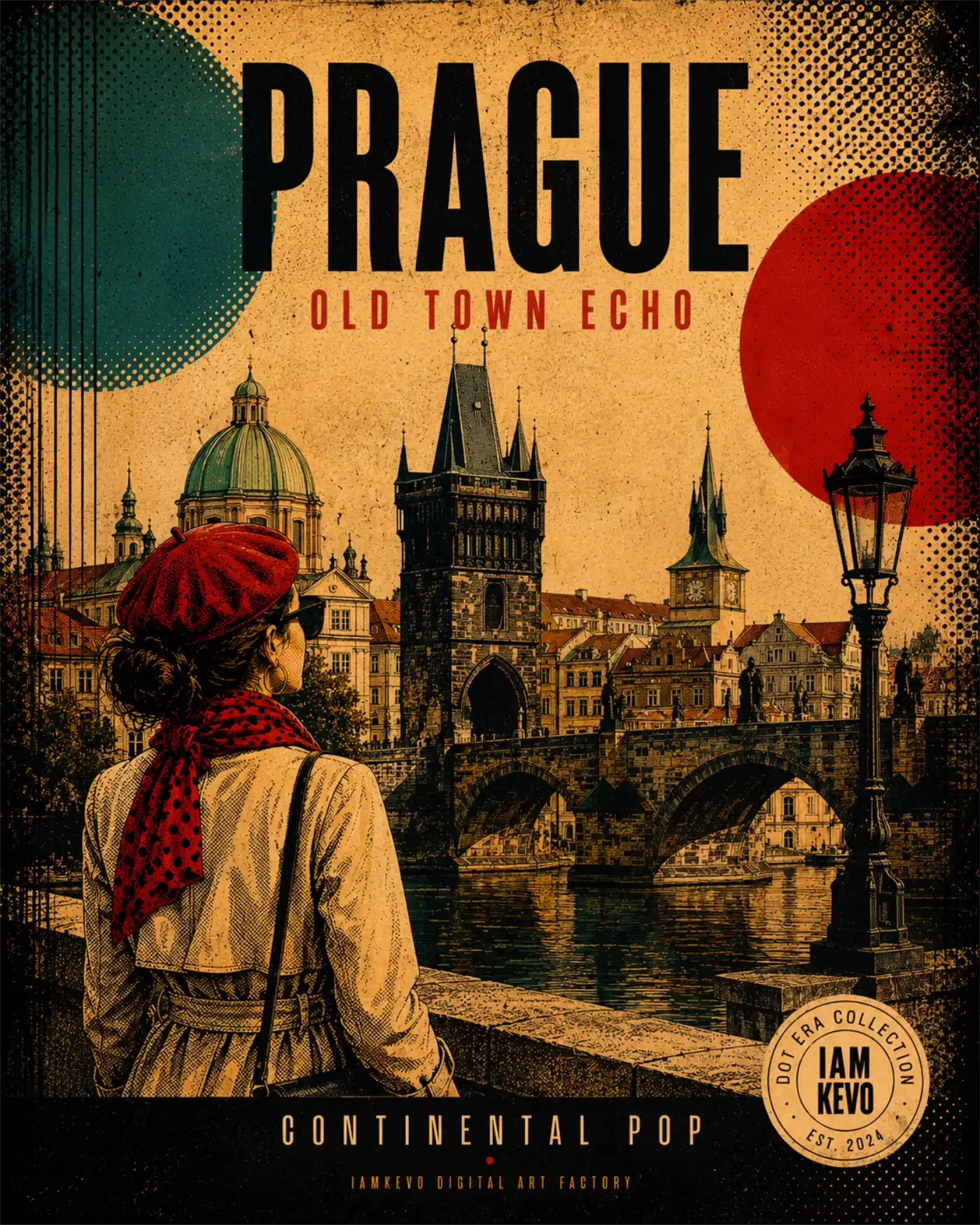 Prague Old Town Echo artwork from the Dot Era Continental Pop collection
