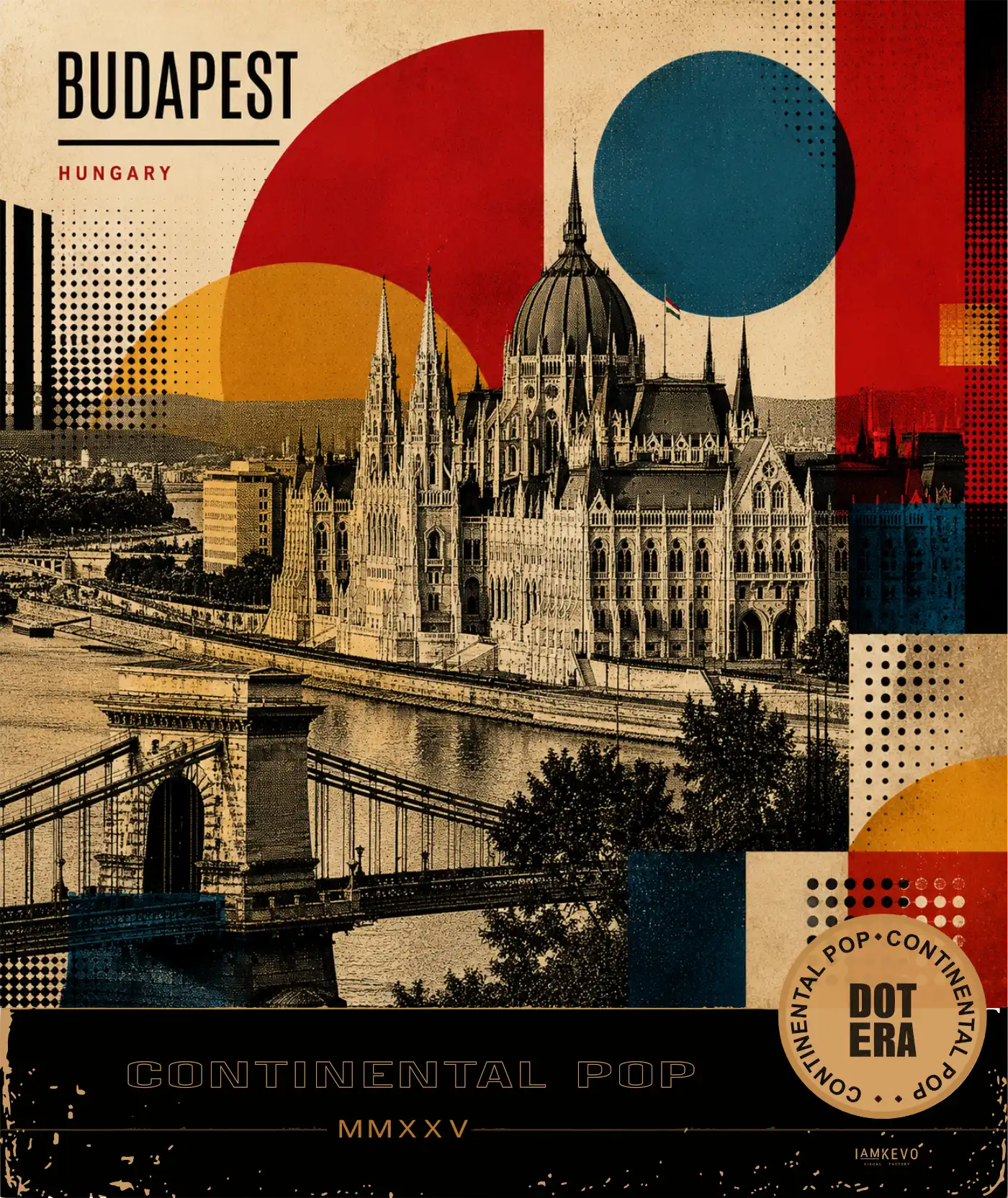 Budapest Danube Echo artwork from the Dot Era Continental Pop collection