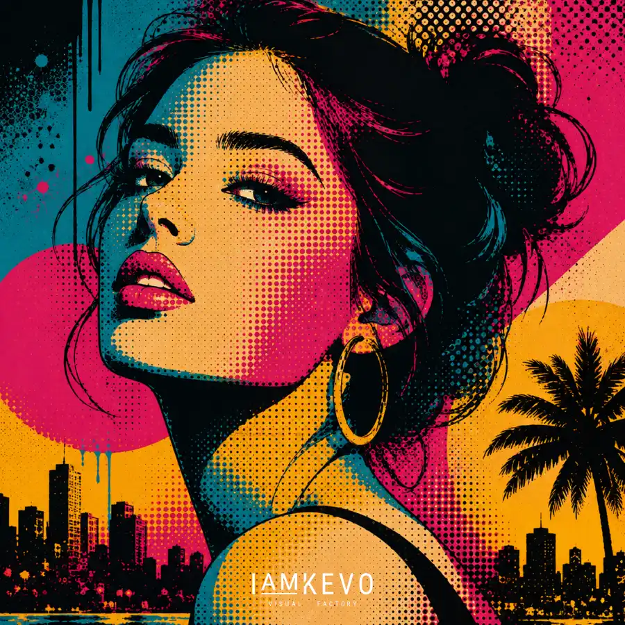 Female portrait artwork from the Dot Era Pop Portraits collection