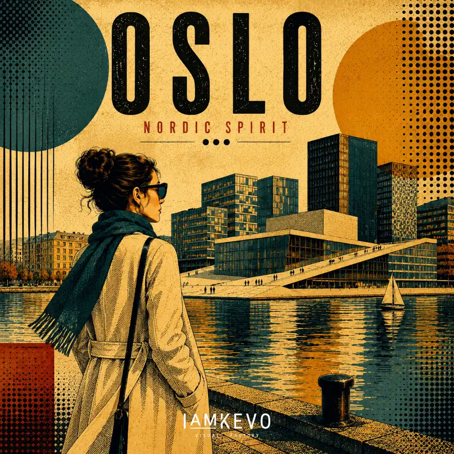 Oslo Nordic Spirit poster from the Dot Era Continental Pop collection