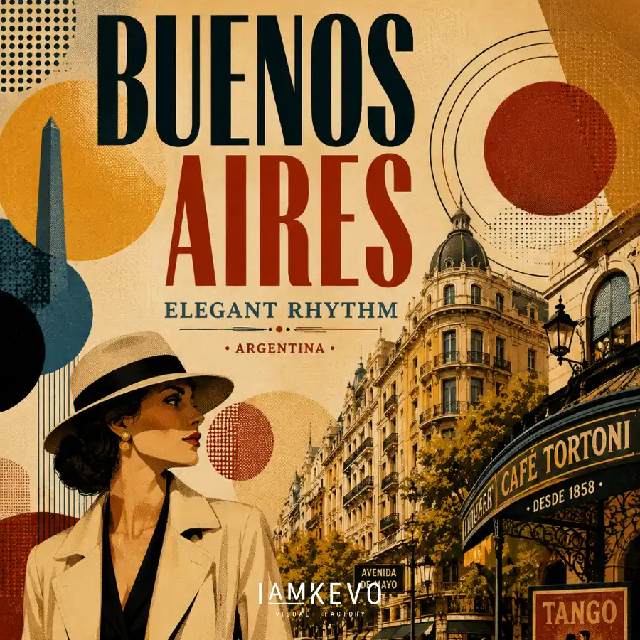Buenos Aires Elegant Rhythm poster from the Dot Era Continental Pop collection
