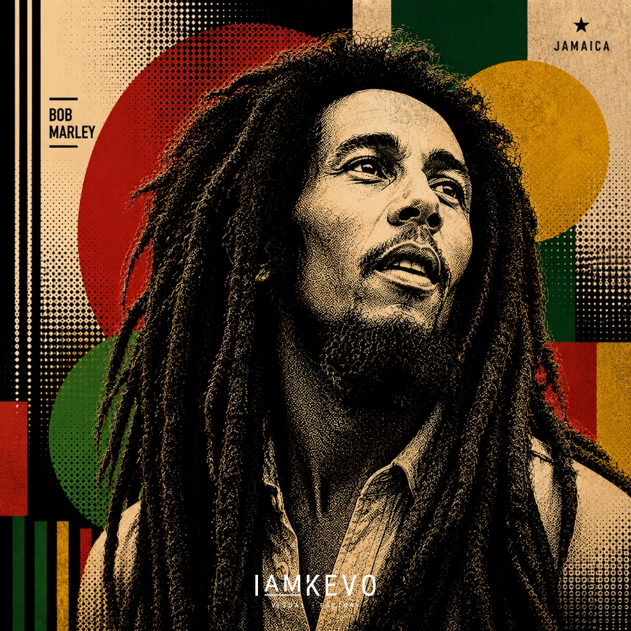 Bob Marley Rhythm Without Borders artwork from the Dot Era Graphic Icons collection