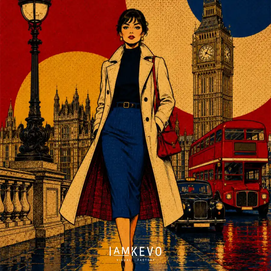 London Vintage Stroll artwork from the Dot Era Urban Motion collection