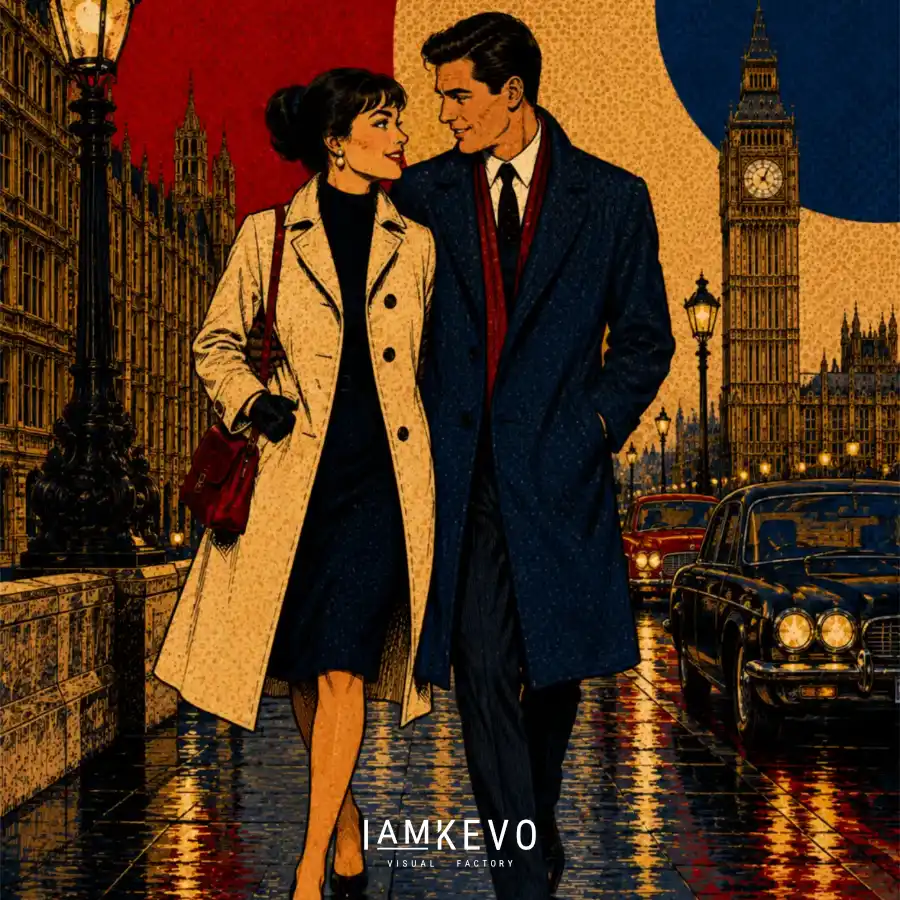 Romantic London Evening city scene from the Dot Era Urban Motion collection