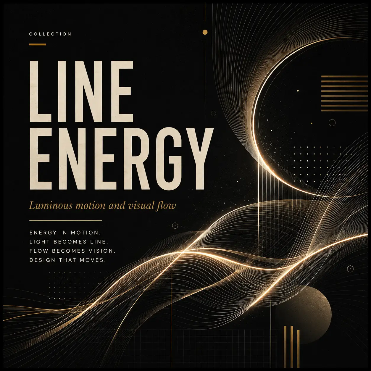 Line Energy collection preview with luminous motion lines