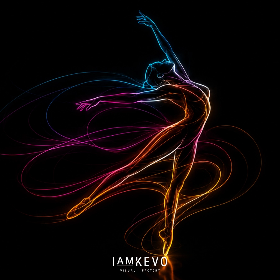 Silent Flow Line Energy artwork with luminous dance movement